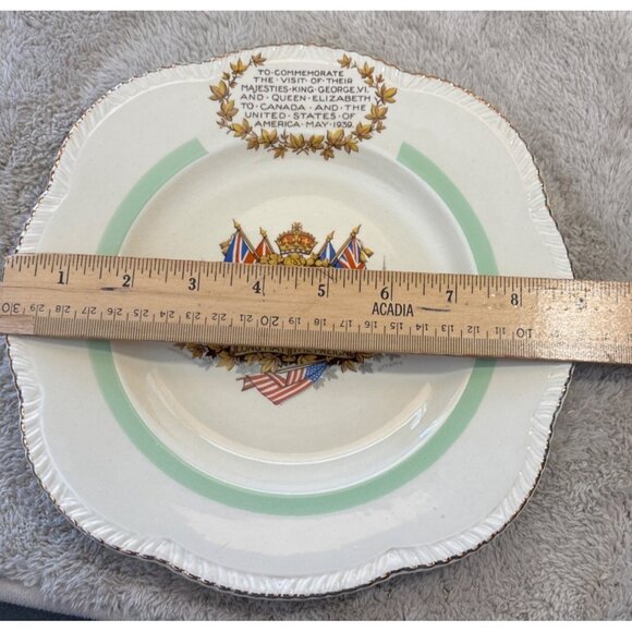 Commemorative 1939 Royal Visit Plate King George VI & Queen Elizabeth Canada & U - Picture 8 of 8